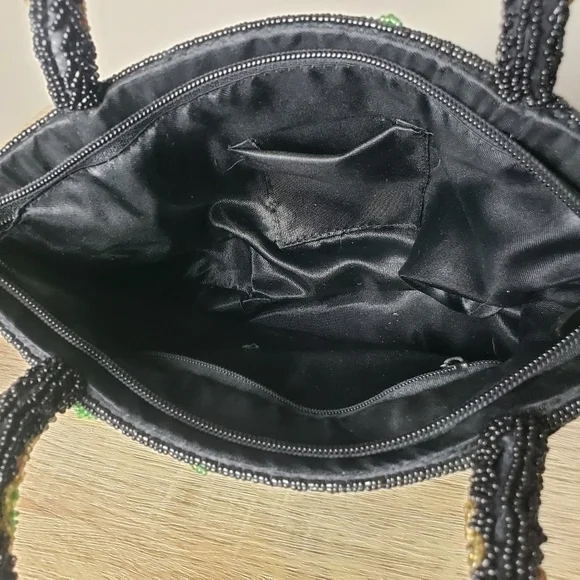 Vintage Glass Beaded Floral Handbag Purse - Picture 16 of 16